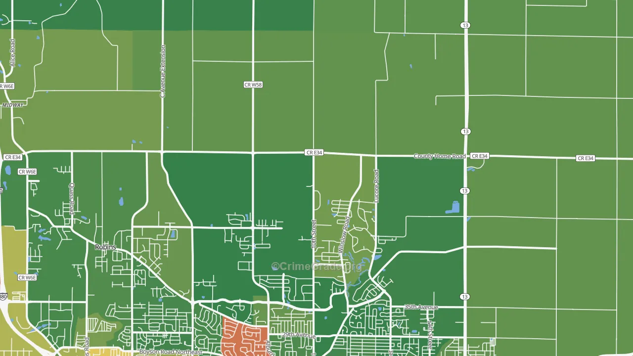 Troy Mills, IA Map of Assault Rates
