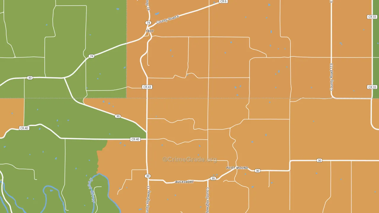 Troy, MN Map of Assault Rates