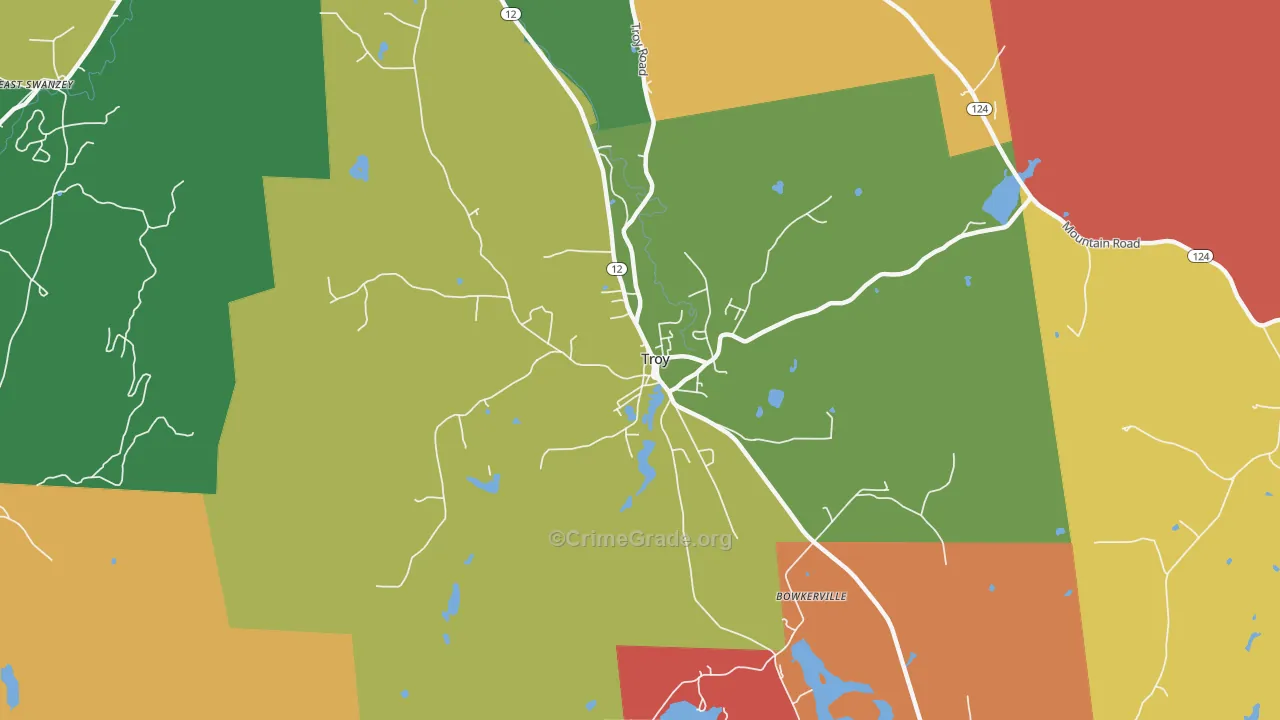 Troy, NH Map of Assault Rates