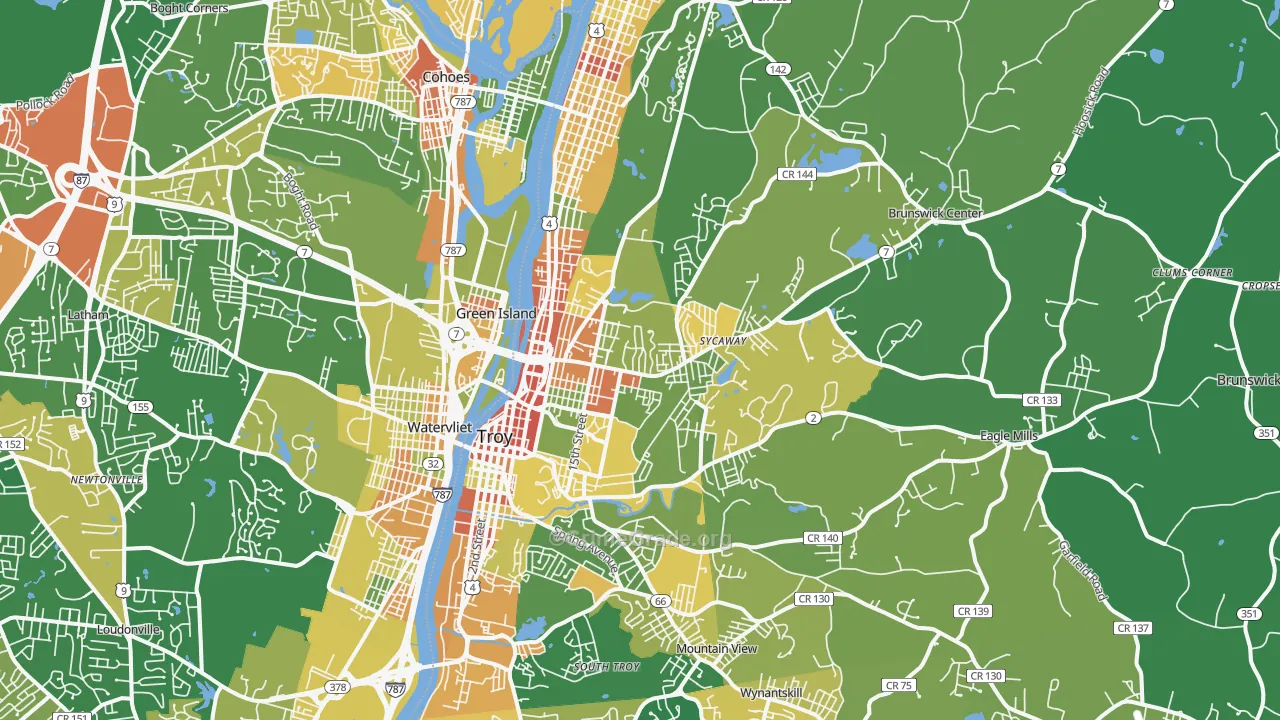 Troy, NY Map of Assault Rates