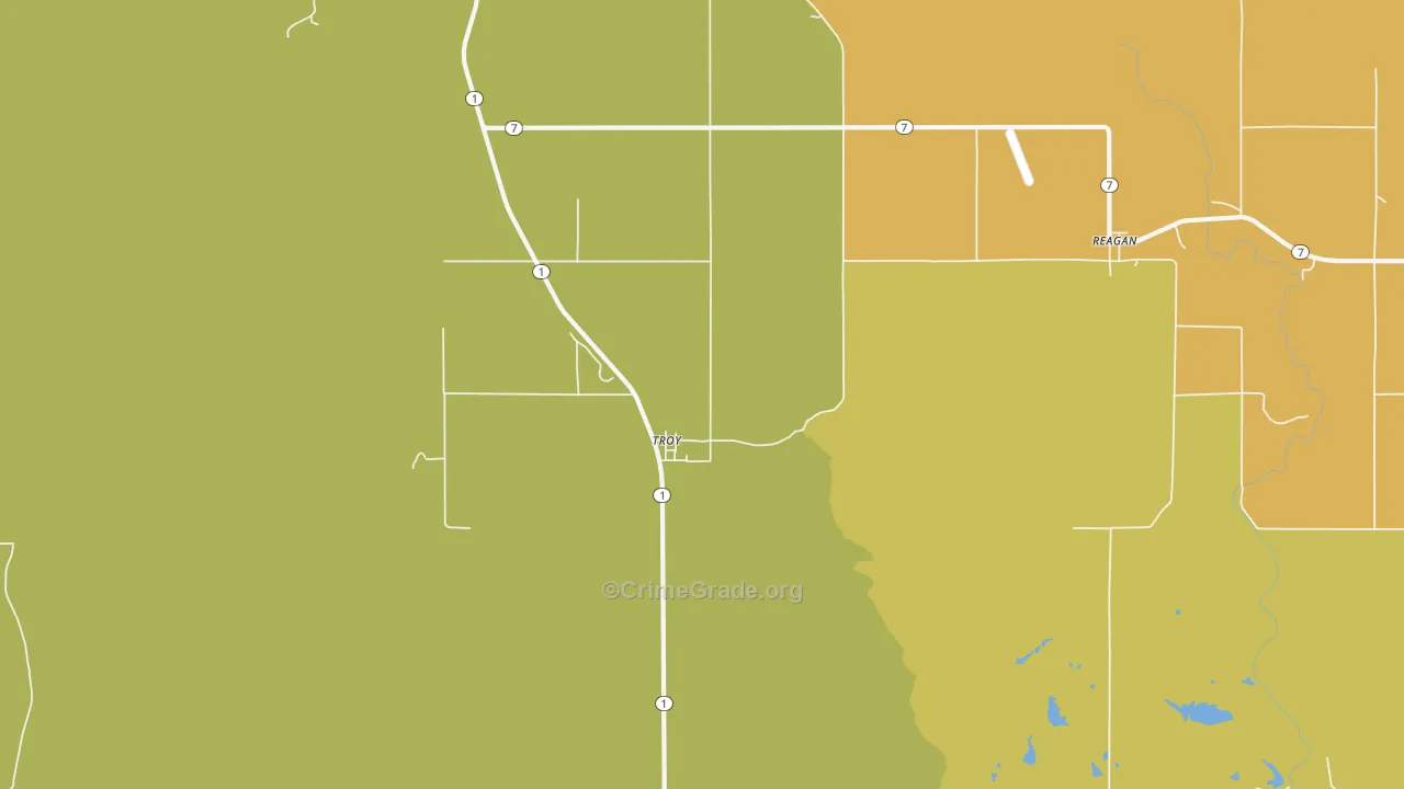 Troy, OK Map of Assault Rates