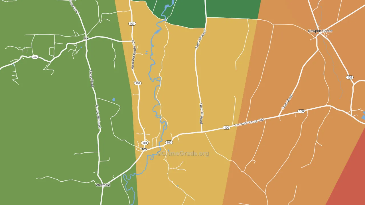 Troy, VT Map of Assault Rates