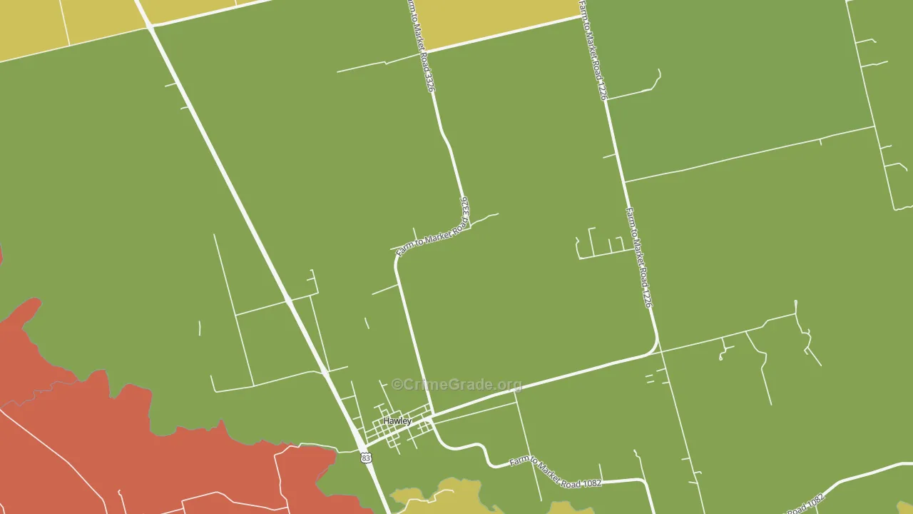 Truby, TX Map of Assault Rates