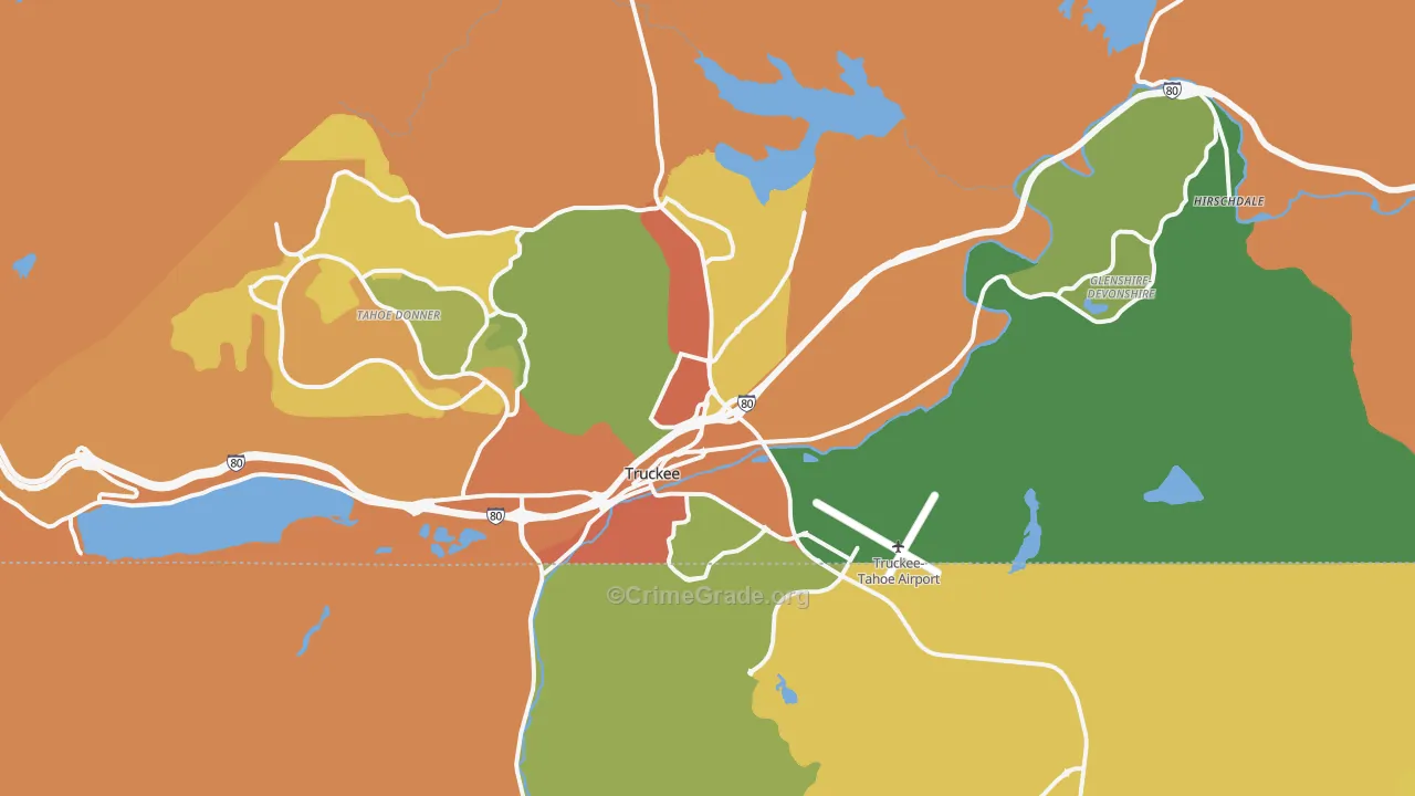Truckee, CA Map of Assault Rates