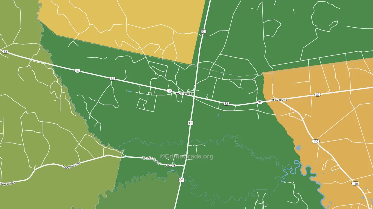Trudie, GA Map of Assault Rates