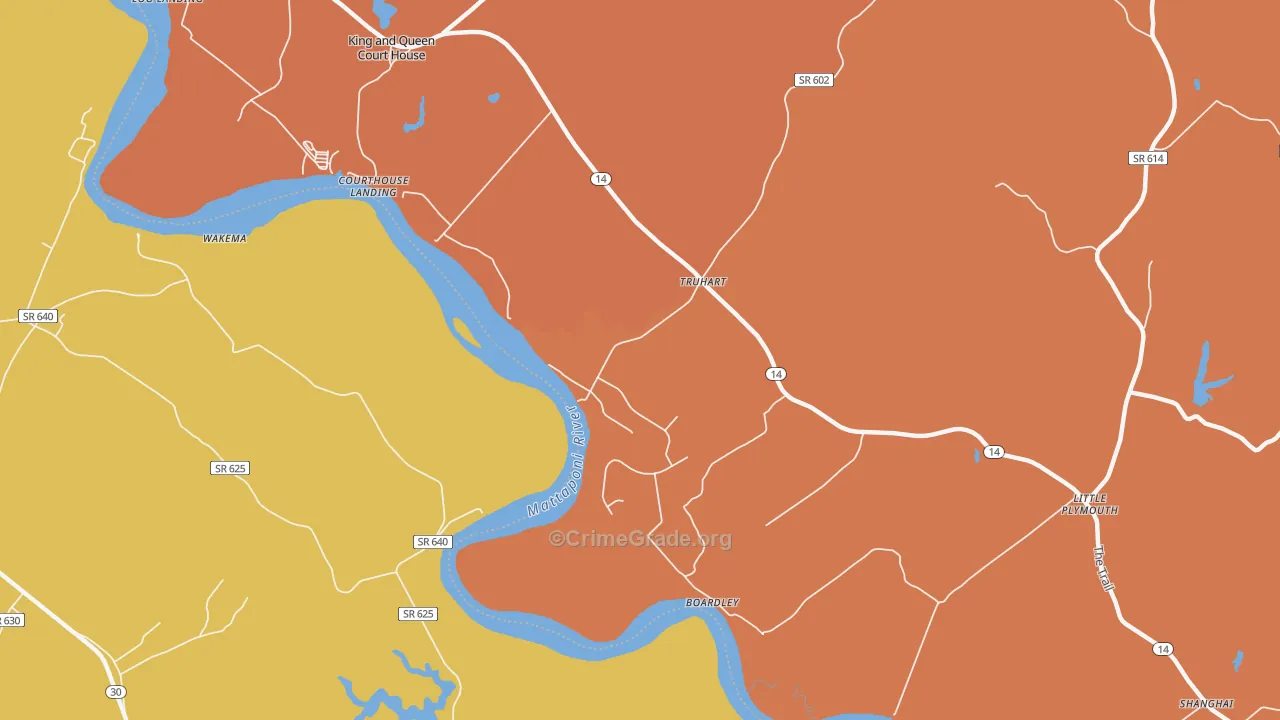 Truhart, VA Map of Assault Rates