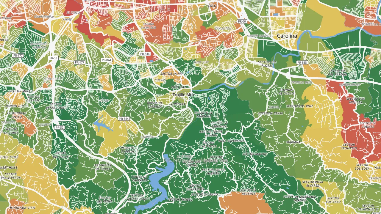 Trujillo Alto, PR Map of Assault Rates