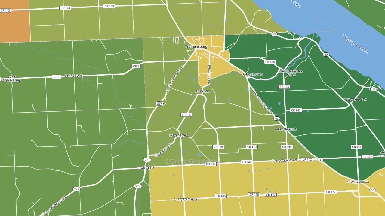 Trumansburg, NY Map of Assault Rates