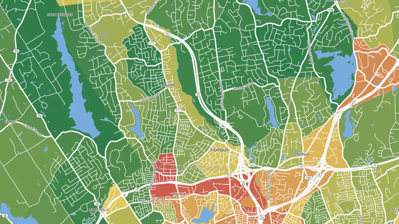 Trumbull, CT Map of Assault Rates