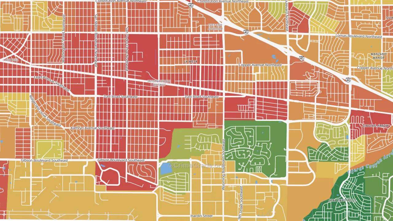 Trumbull Village, Albuquerque, NM Map of Assault Rates