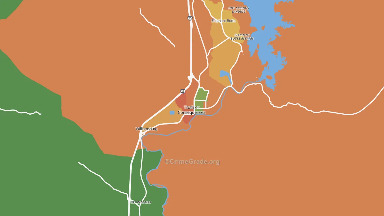 Truth Or Consequences, NM Map of Assault Rates