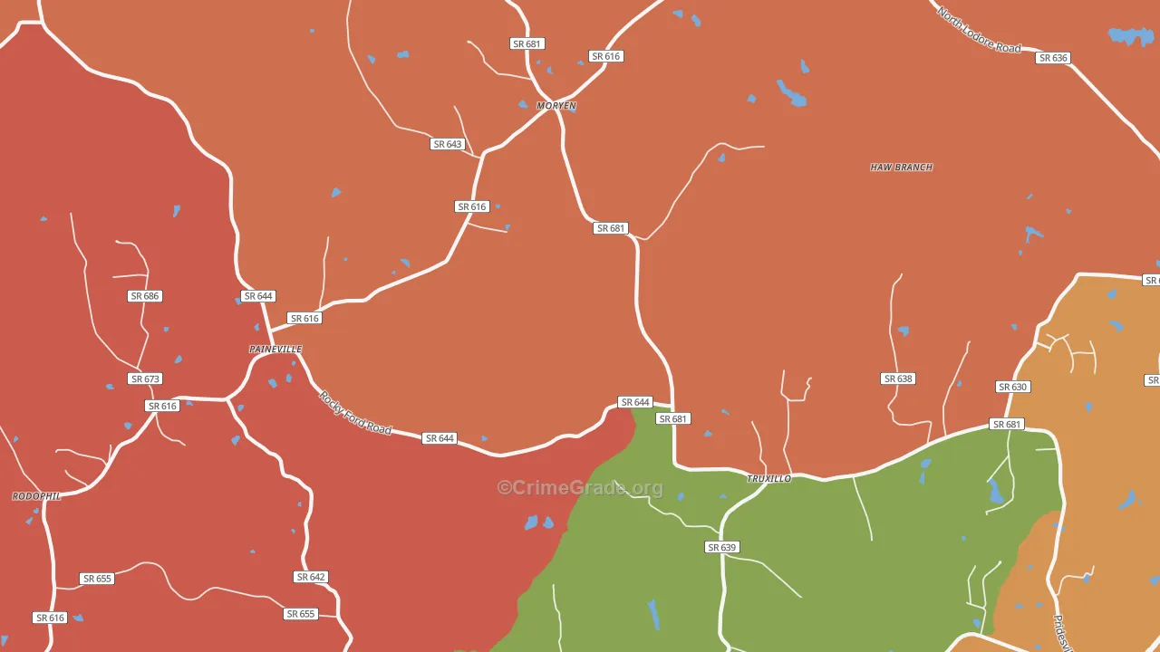 Truxillo, VA Map of Assault Rates