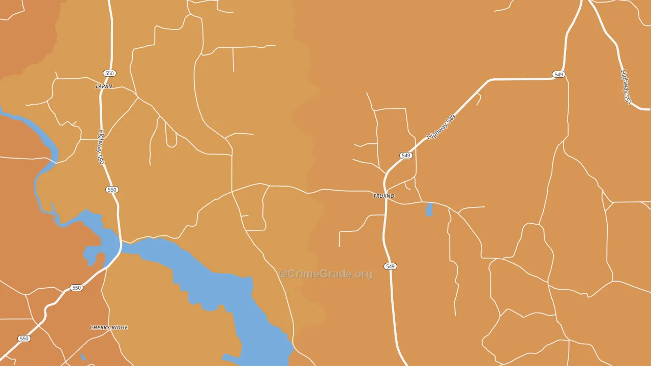 Truxno, LA Map of Assault Rates