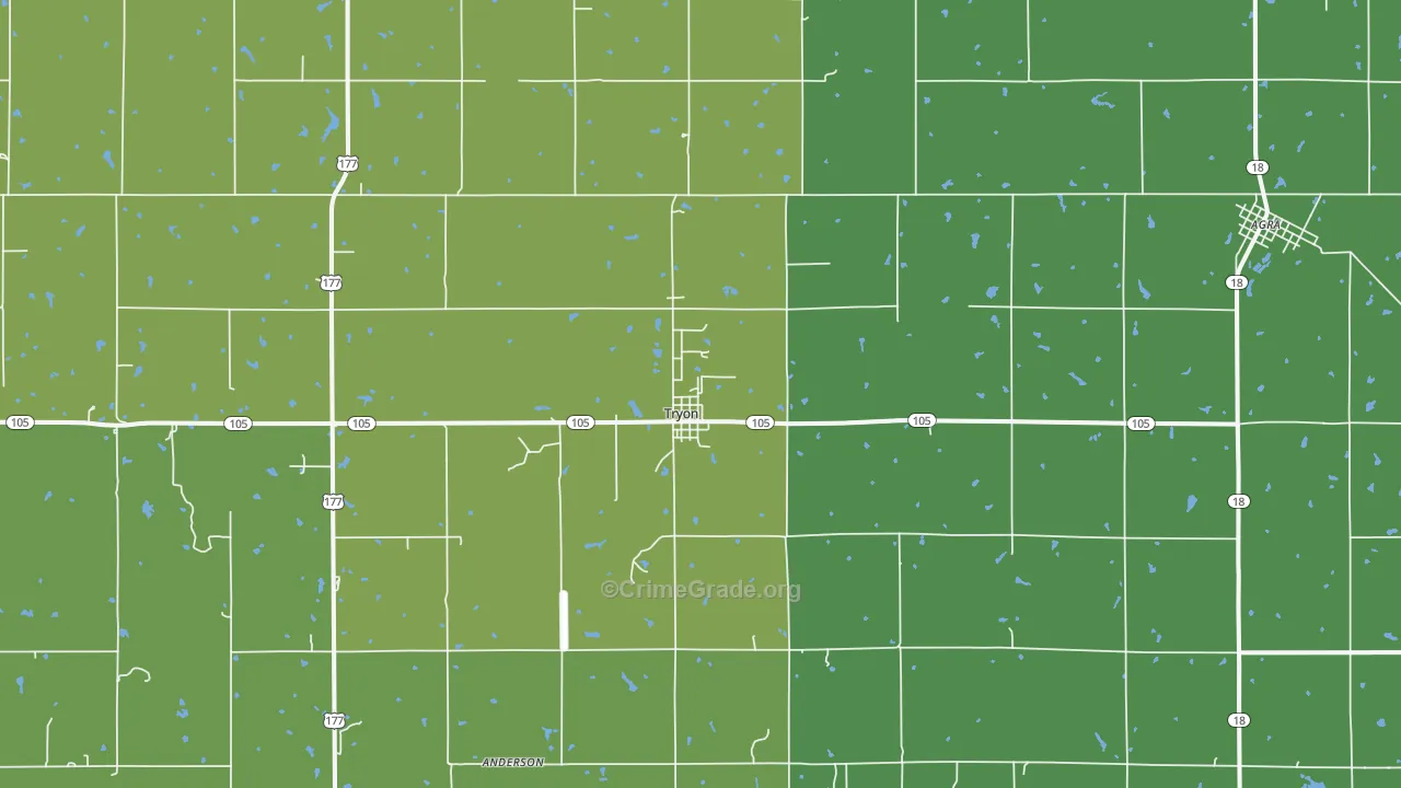 Tryon, OK Map of Assault Rates
