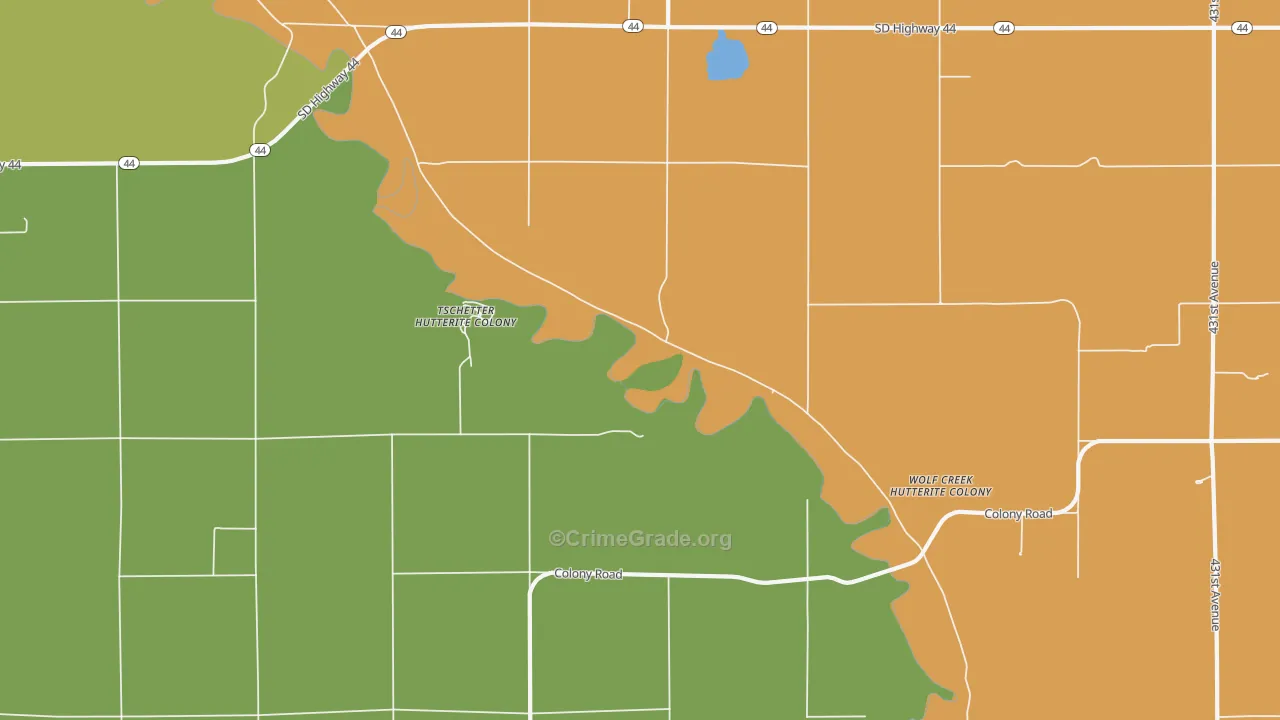 Tschetter Colony, SD Map of Assault Rates