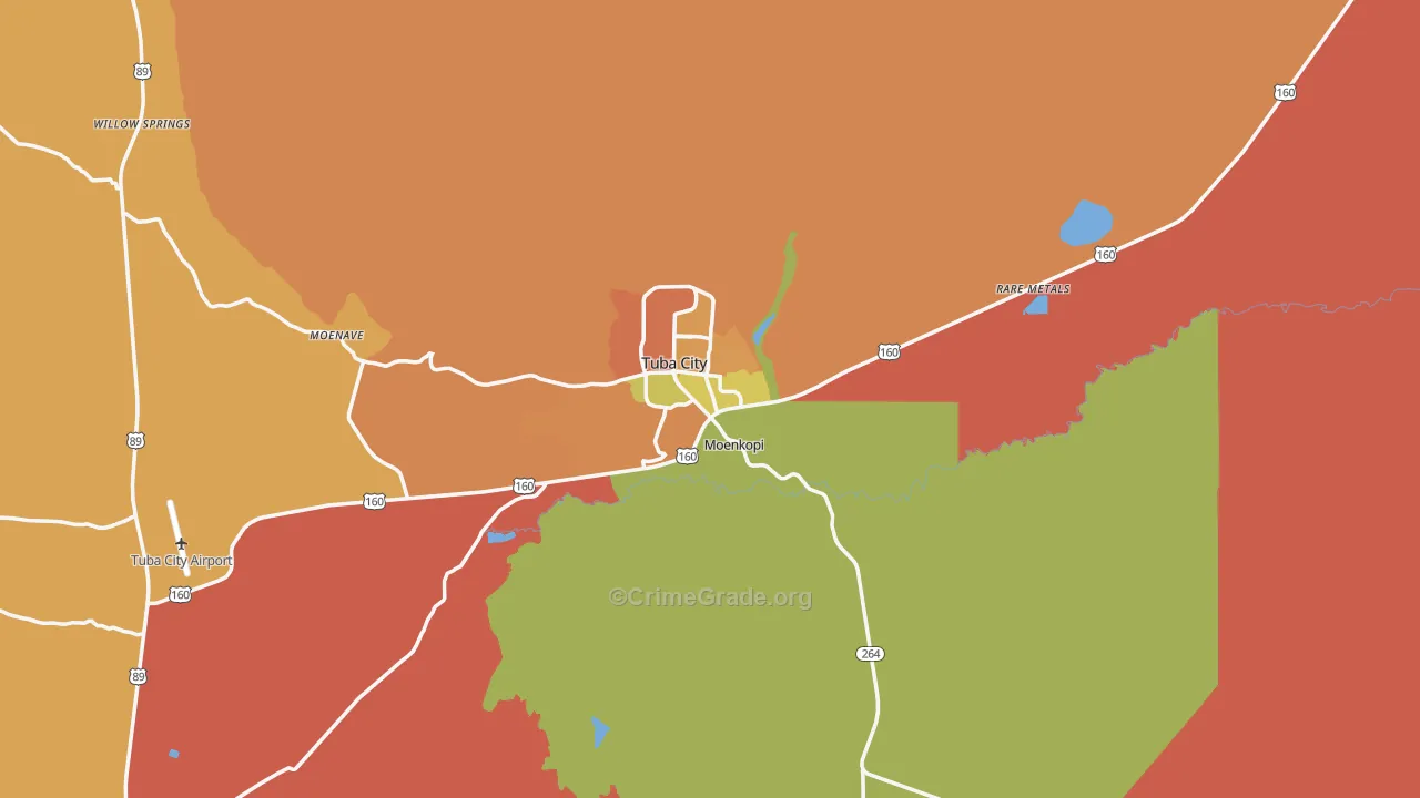 Tuba City, AZ Map of Assault Rates