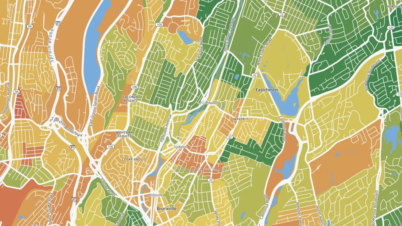 Tuckahoe, NY Map of Assault Rates