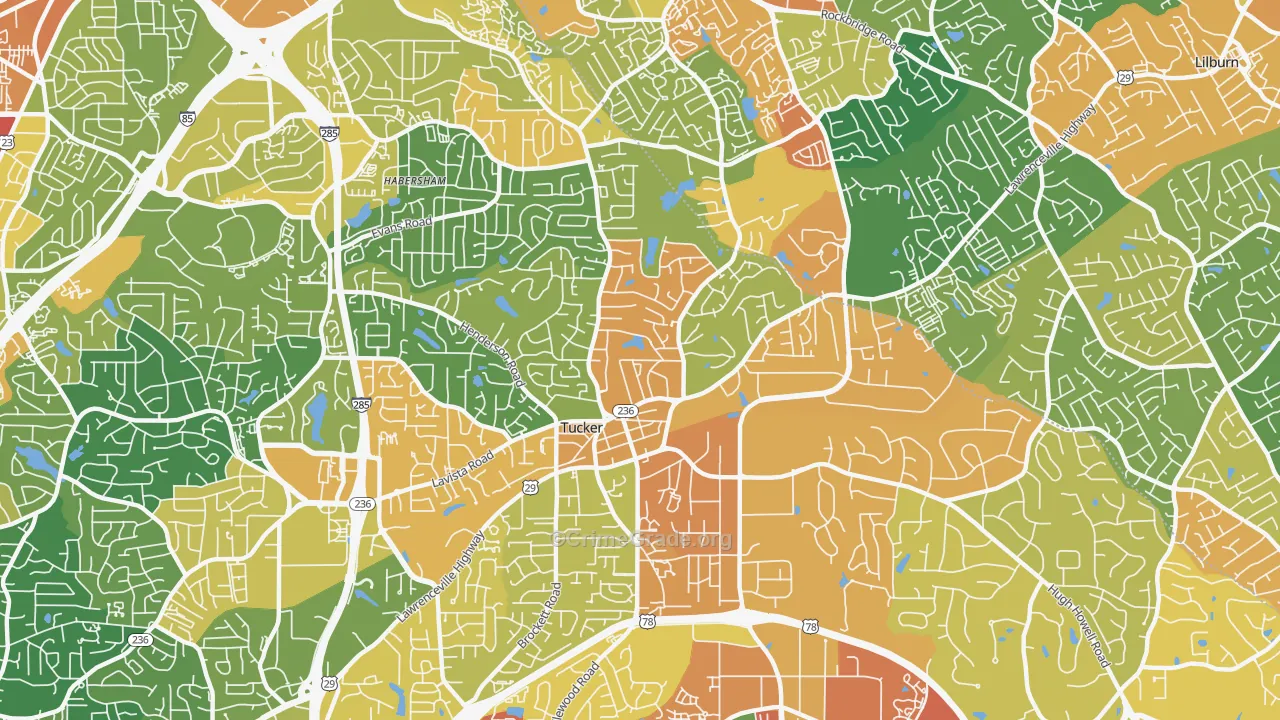 Tucker, GA Map of Assault Rates