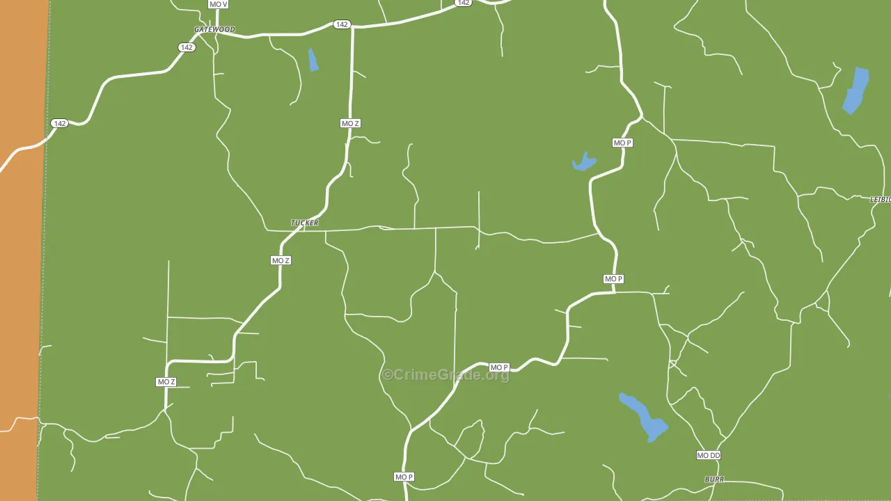 Tucker, MO Map of Assault Rates