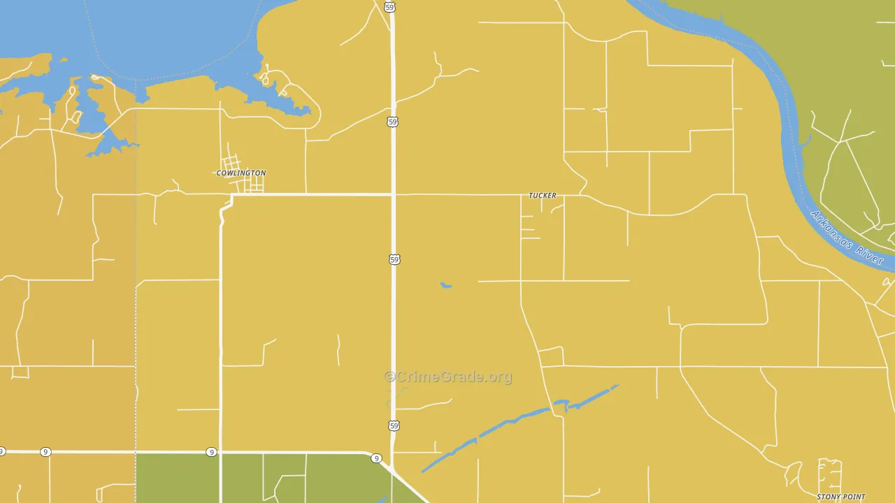 Tucker, OK Map of Assault Rates