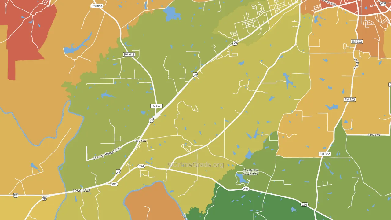 Tucker, TX Map of Assault Rates