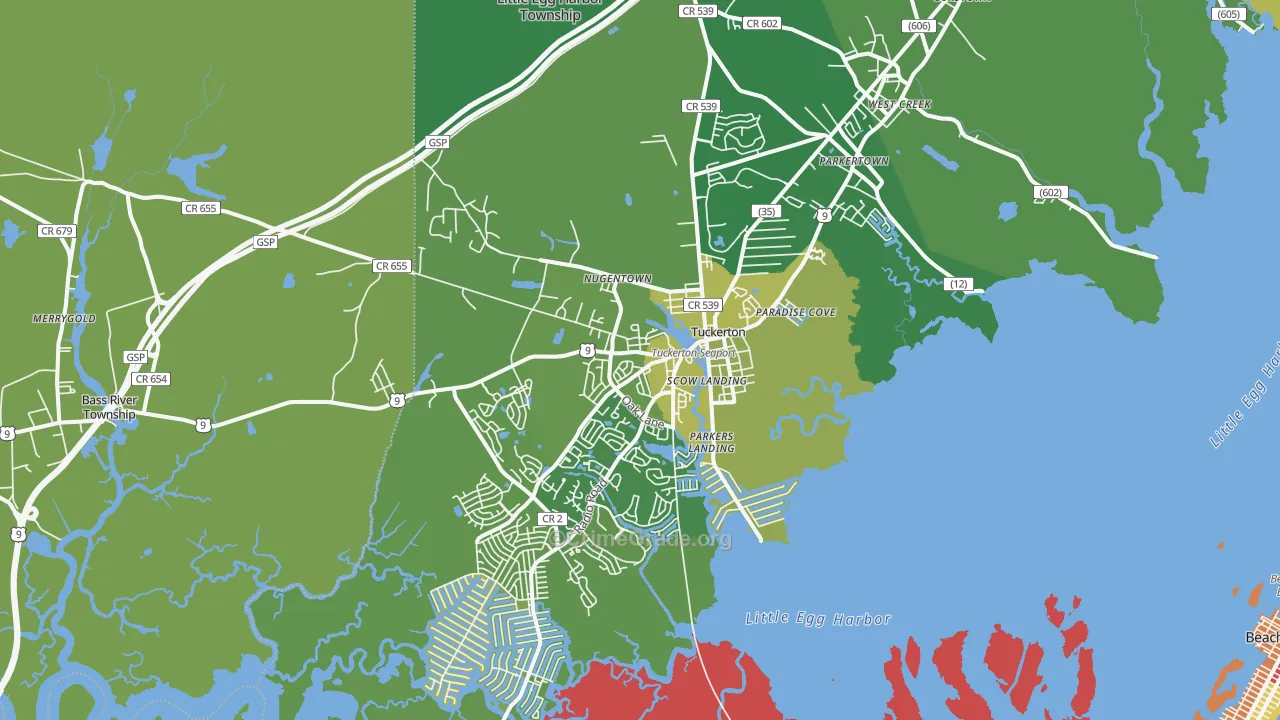 Tuckerton, NJ Map of Assault Rates