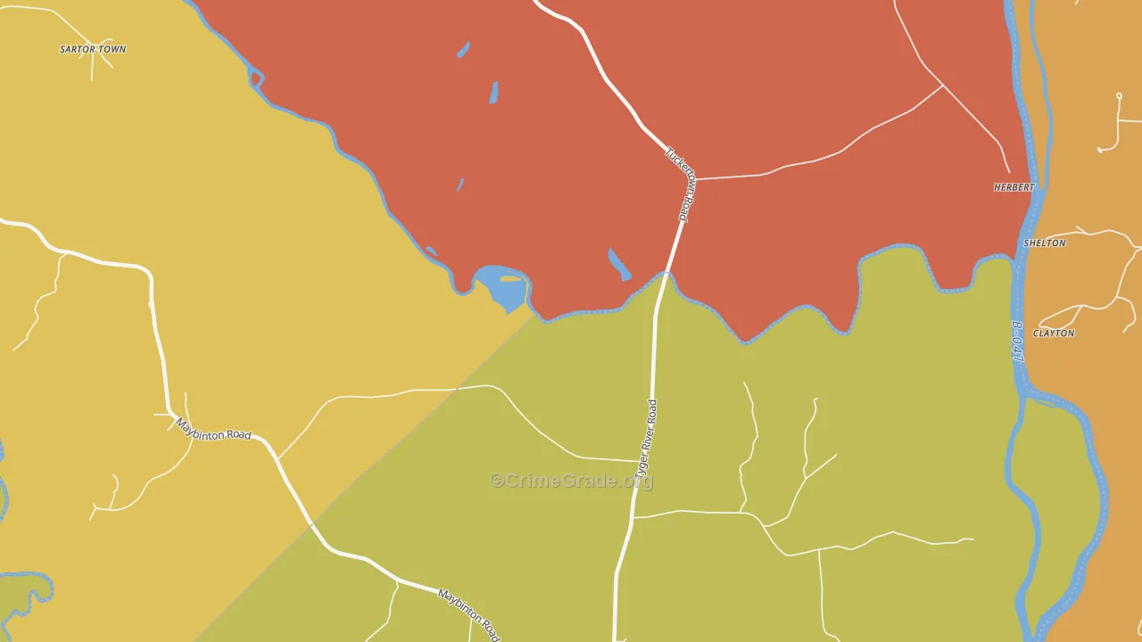 Tuckertown, SC Map of Assault Rates
