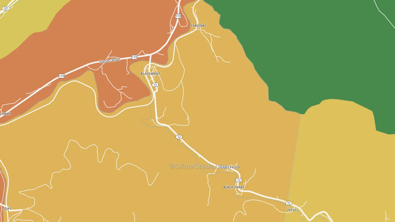 Tuggleville, KY Map of Assault Rates