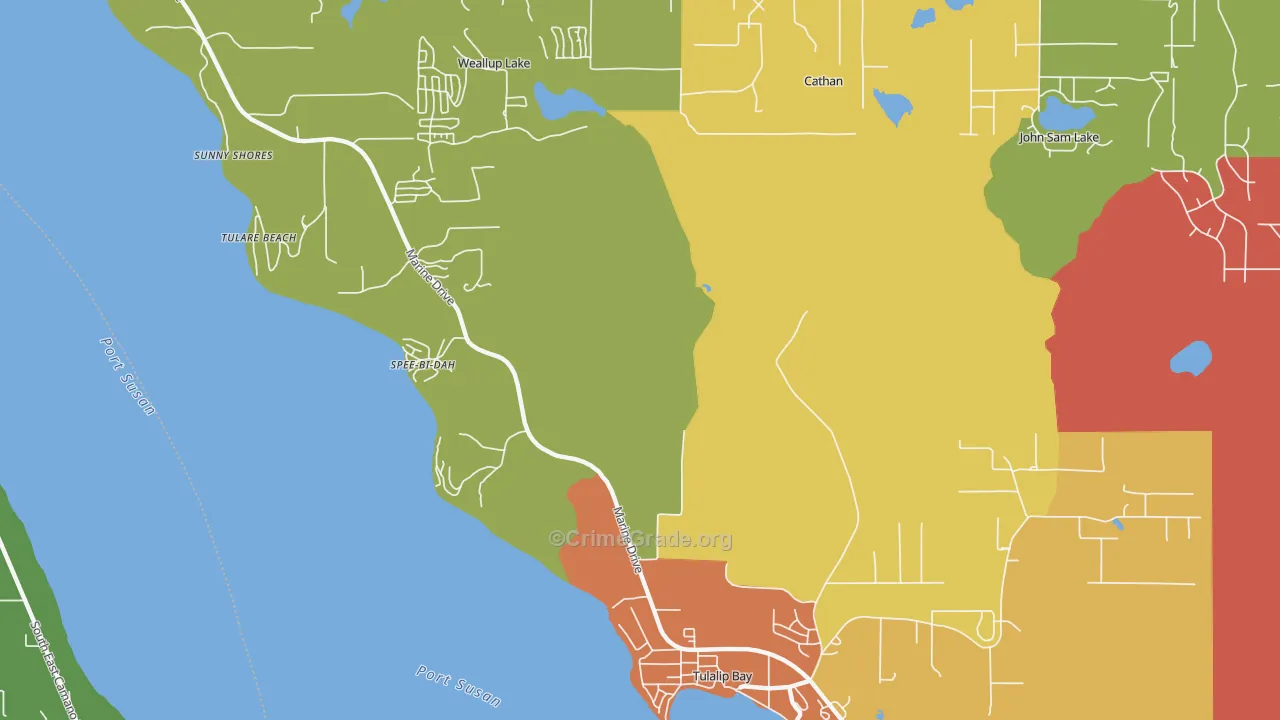 Tulalip, WA Map of Assault Rates