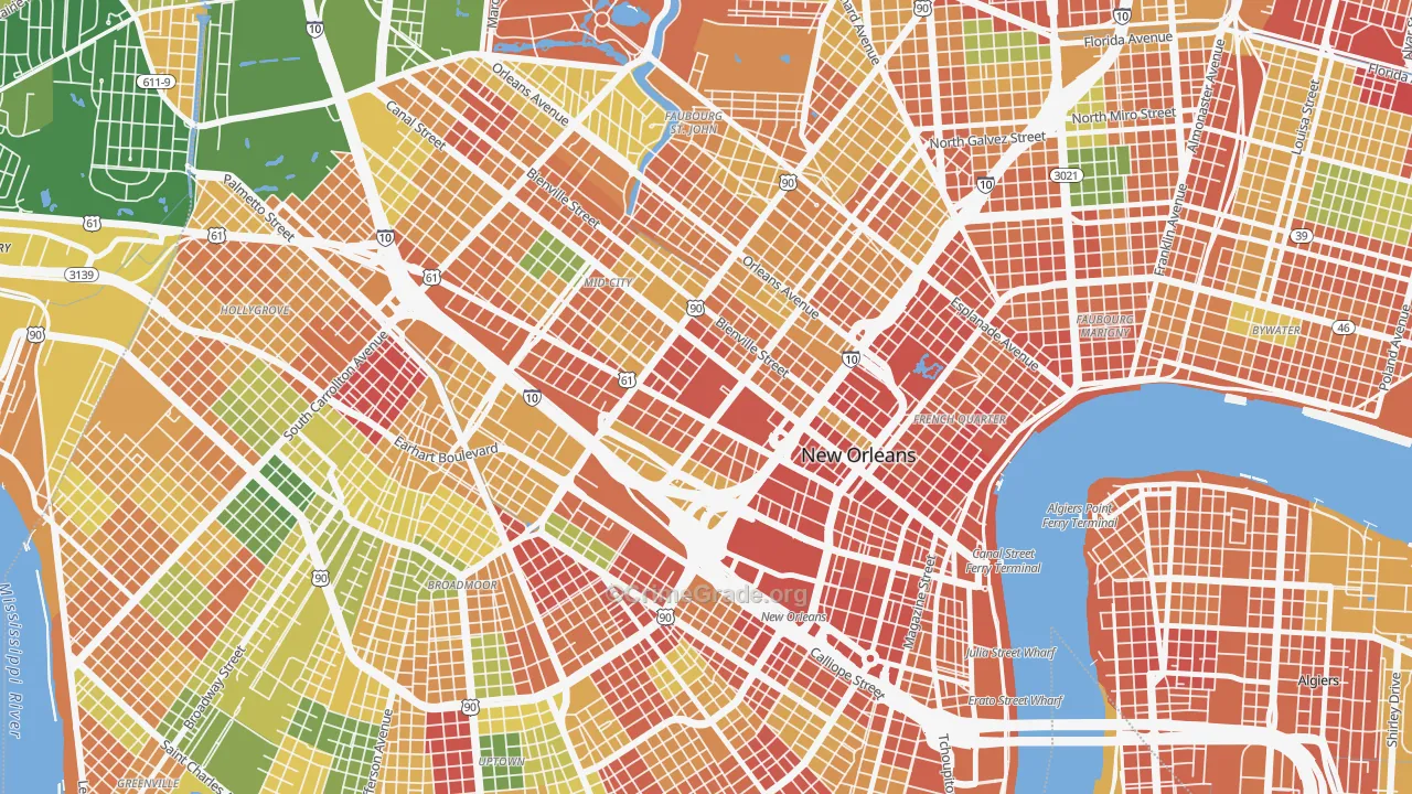 Tulane Gravier, New Orleans, LA Map of Assault Rates
