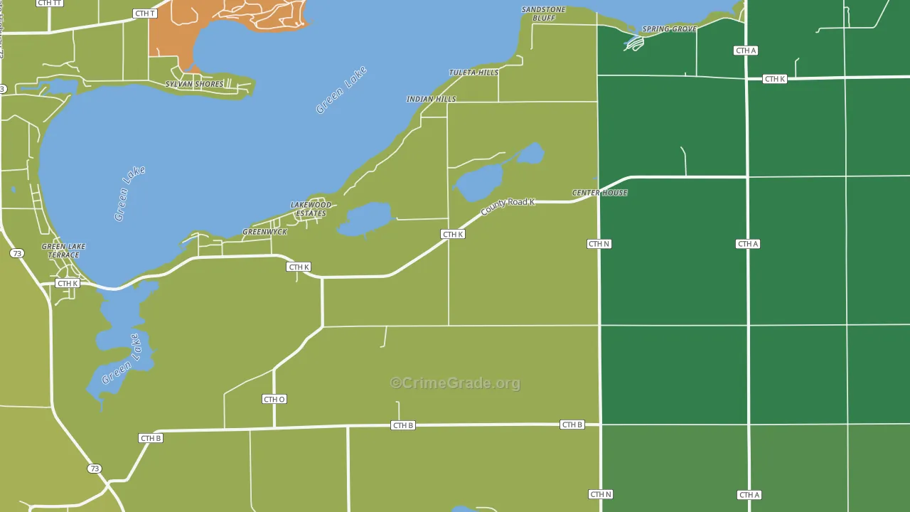 Tuleta Hills, WI Map of Assault Rates