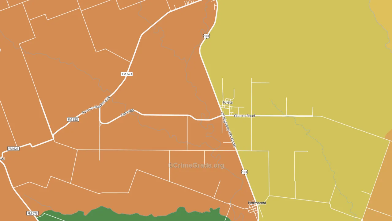 Tuleta, TX Map of Assault Rates