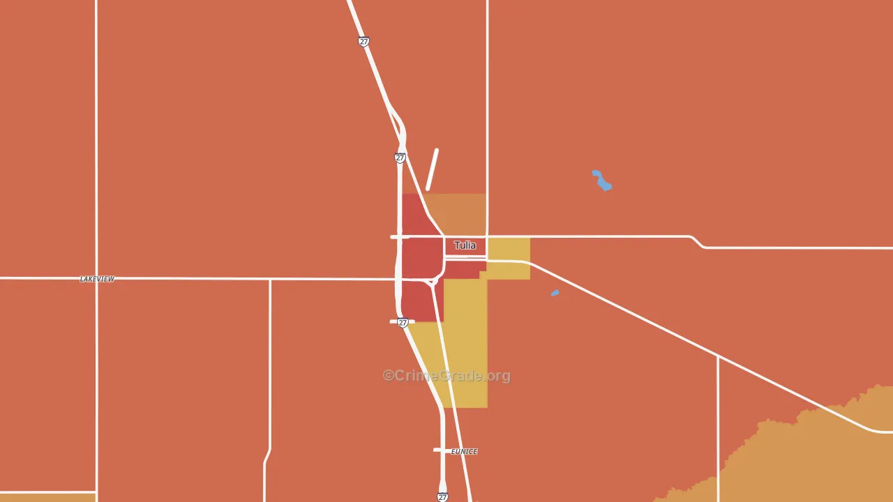 Tulia, TX Map of Assault Rates