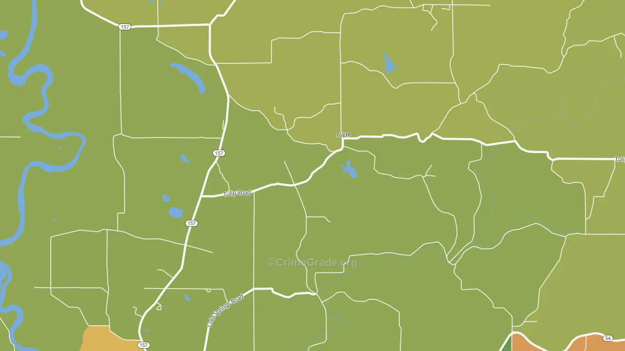 Tulip, IN Map of Assault Rates