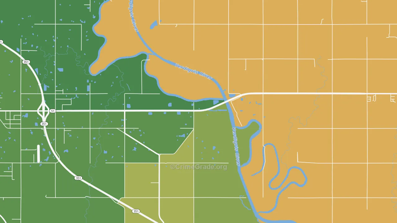 Tullahassee, OK Map of Assault Rates