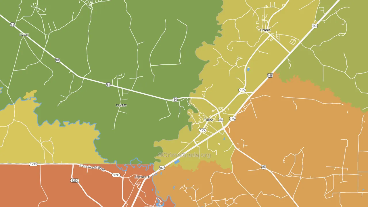 Tullos, LA Map of Assault Rates