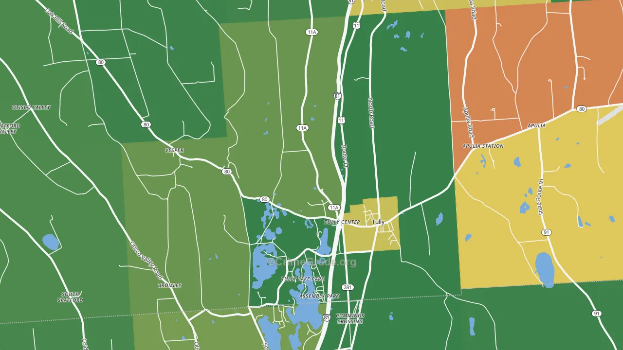 Tully, NY Map of Assault Rates
