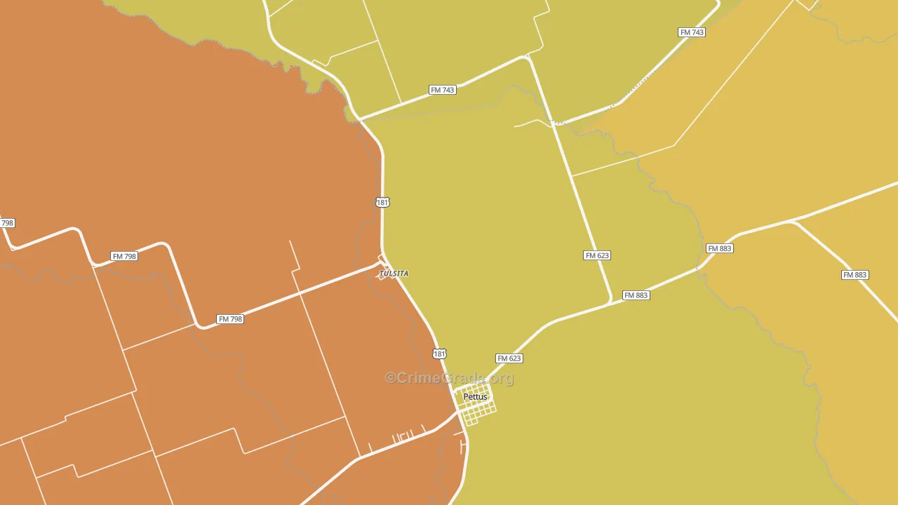 Tulsita, TX Map of Assault Rates