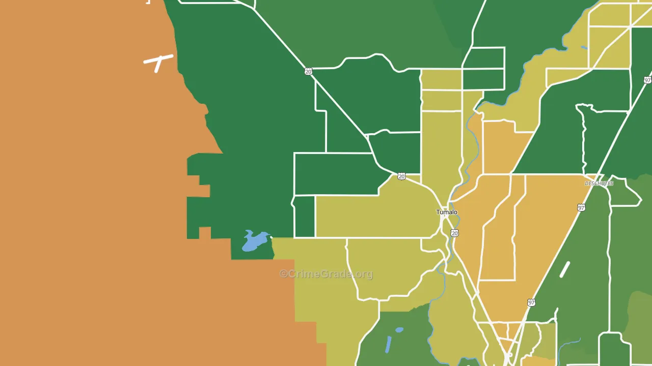 Tumalo, OR Map of Assault Rates