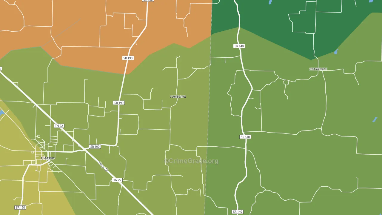 Tumbling, TN Map of Assault Rates
