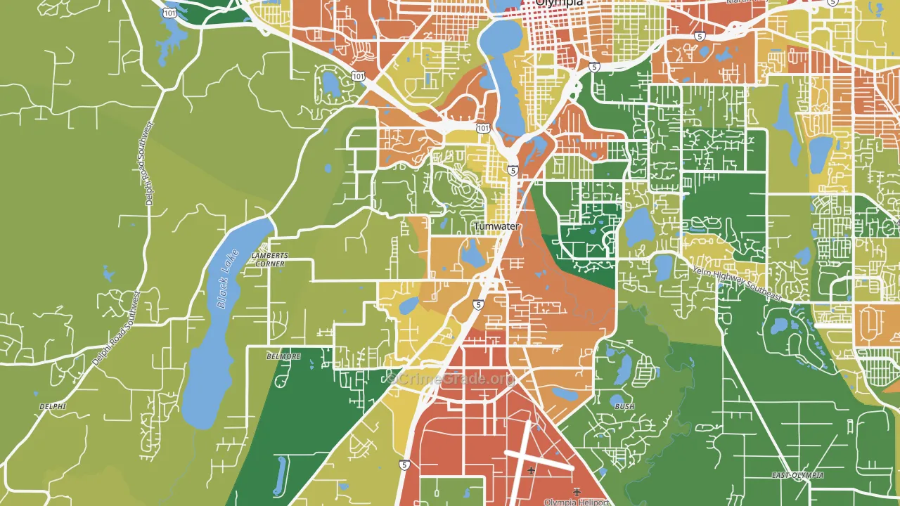 Tumwater, WA Map of Assault Rates
