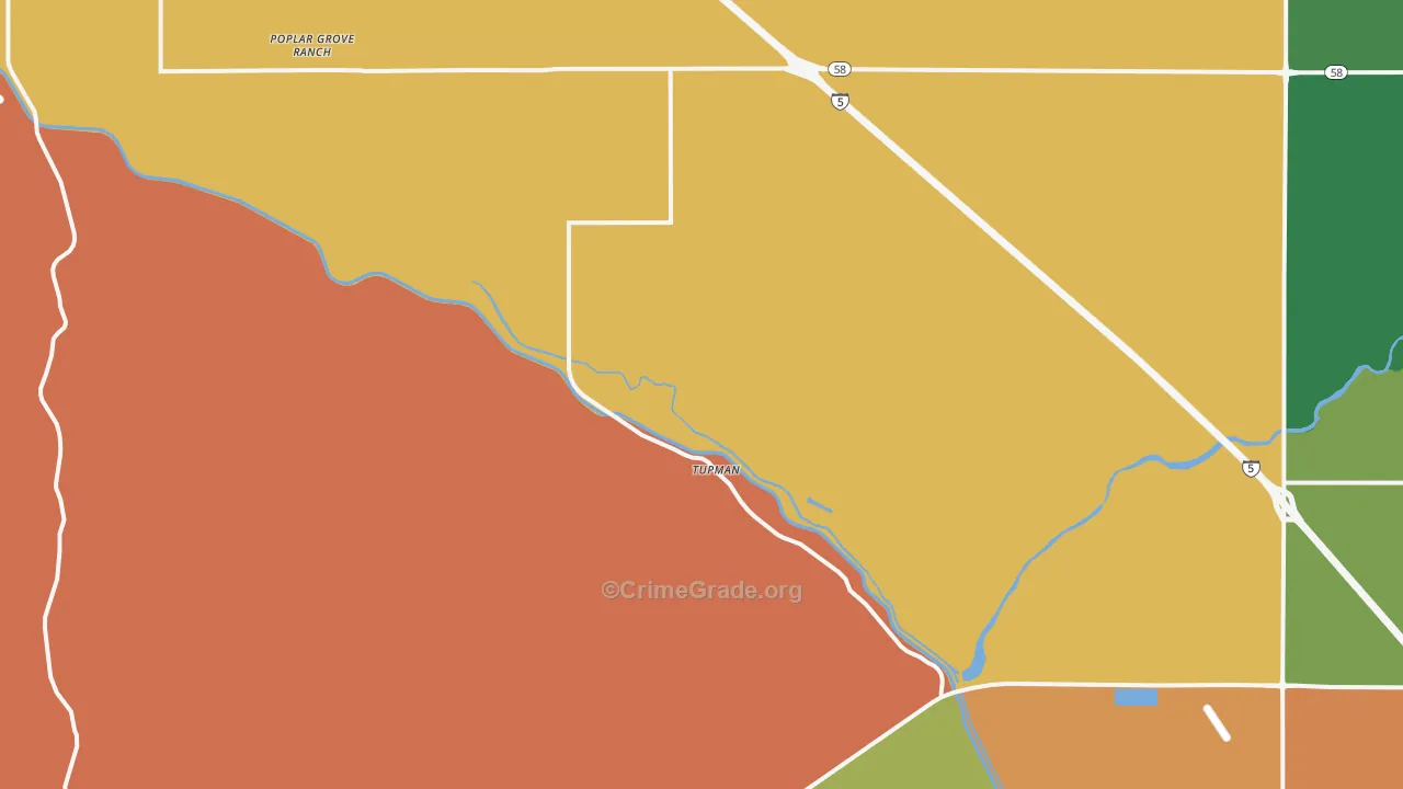 Tupman, CA Map of Assault Rates