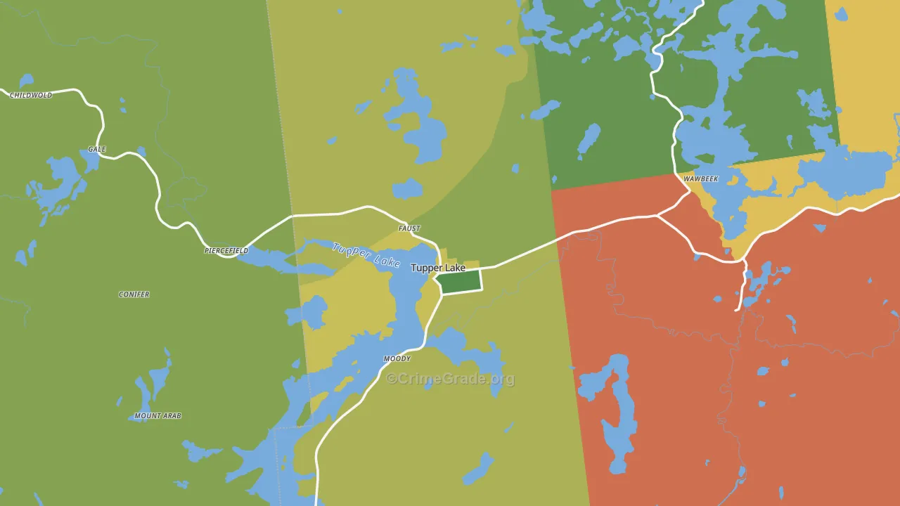 Tupper Lake, NY Map of Assault Rates