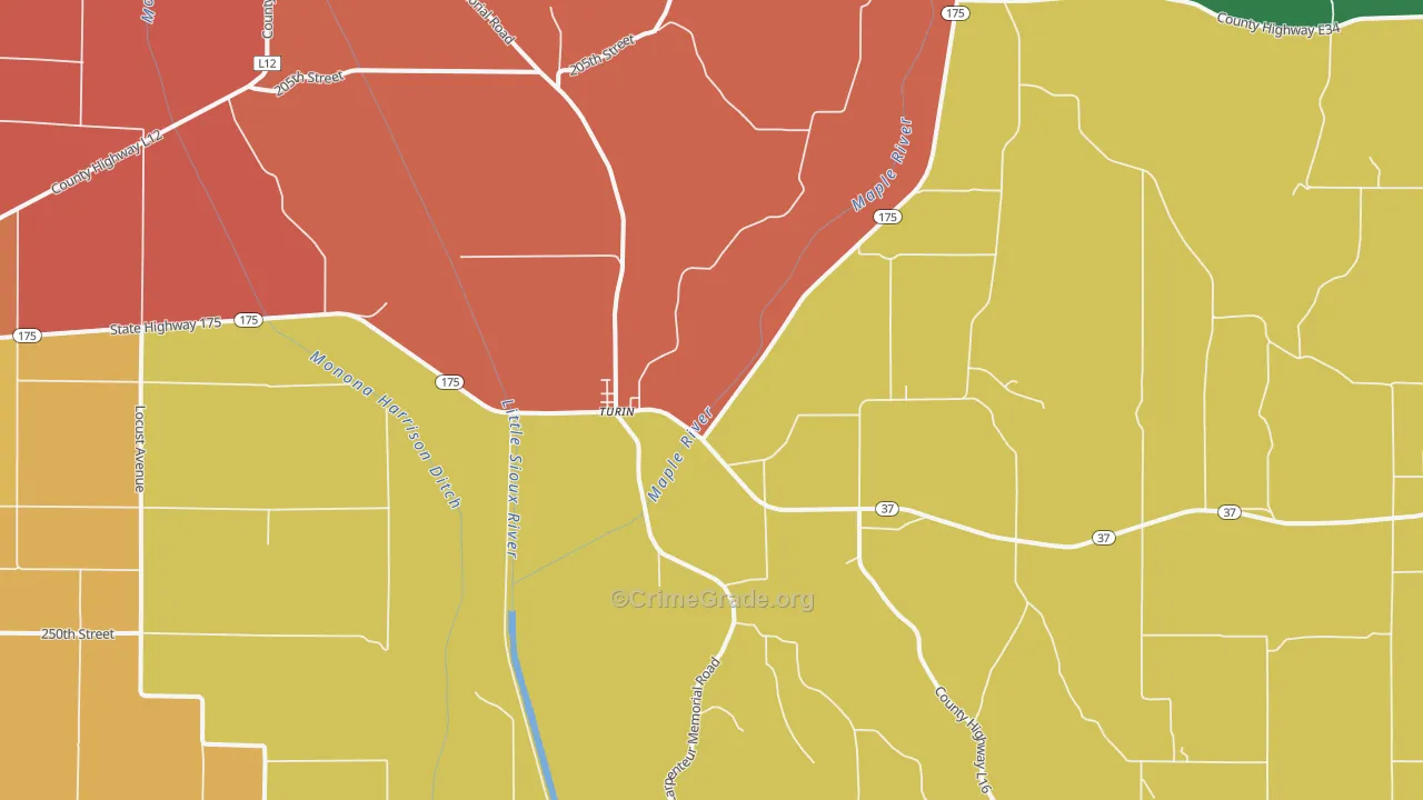 Turin, IA Map of Assault Rates