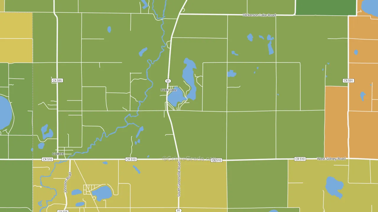 Turk Lake, MI Map of Assault Rates