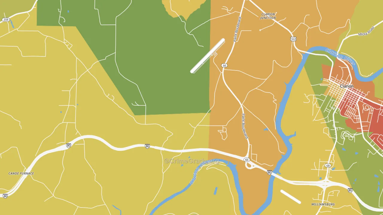Turkey City, PA Map of Assault Rates