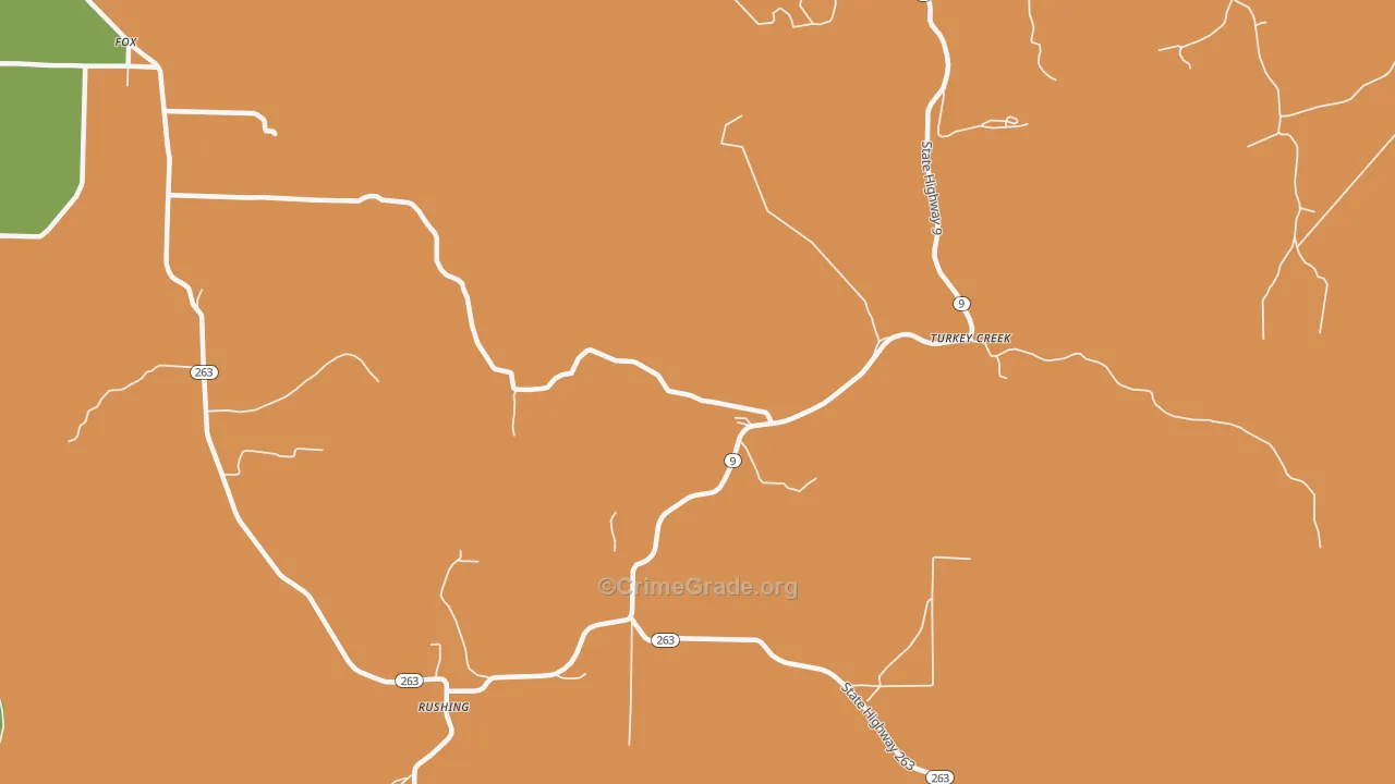 Turkey Creek, AR Map of Assault Rates