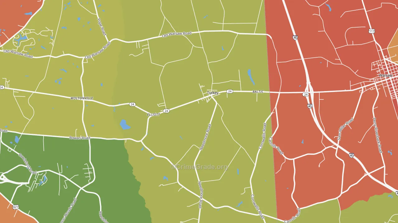 Turkey, NC Map of Assault Rates