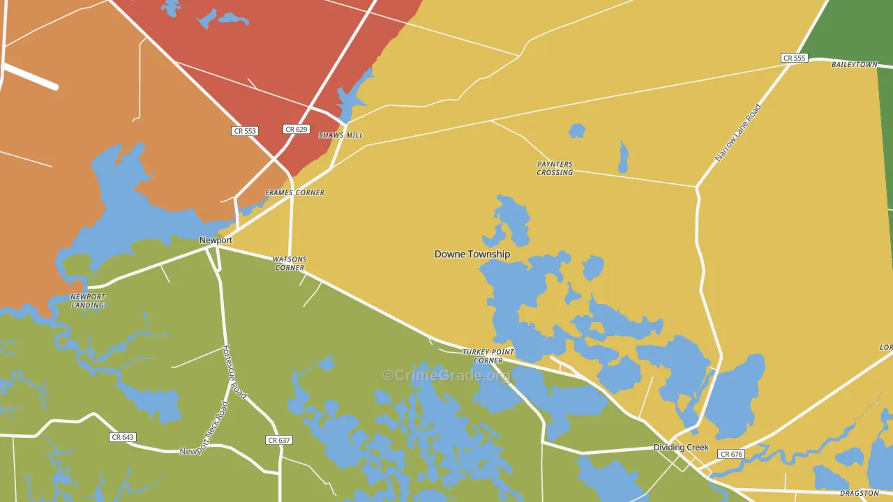 Turkey Point Corner, NJ Map of Assault Rates