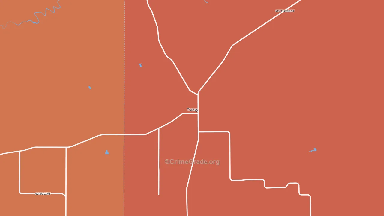 Turkey, TX Map of Assault Rates